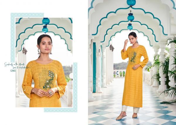 Kalaroop Beetle Fancy Rayon Embroidery Kurti 